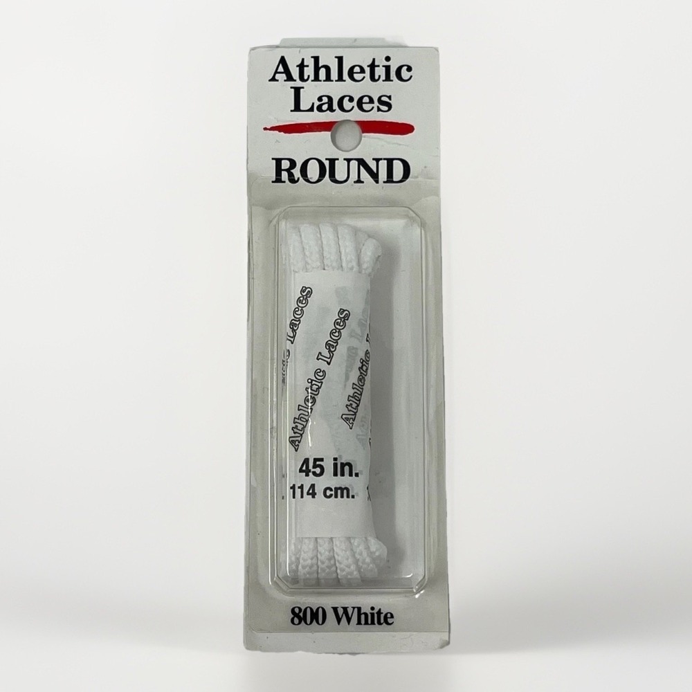 Vtg Athletic Laces 45 Inches White Made In The USA Deadstock New In Package